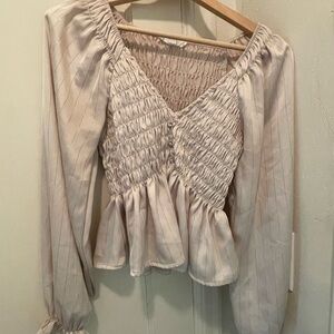 Mine Cream Smocked Blouse